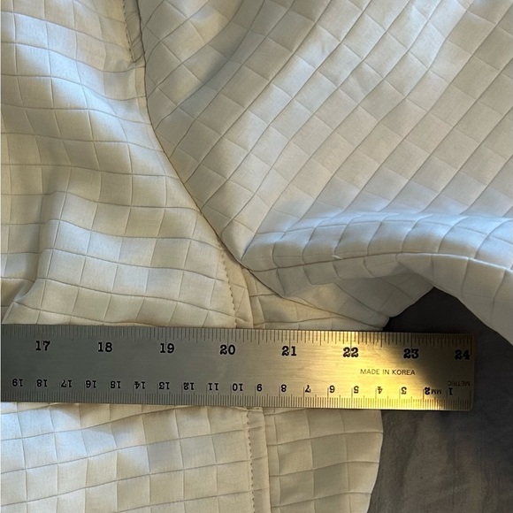 Quilted White Blazer Lined Harve Benard, women’s size 16W Long Sleeve Fold Cuff - Picture 4 of 13